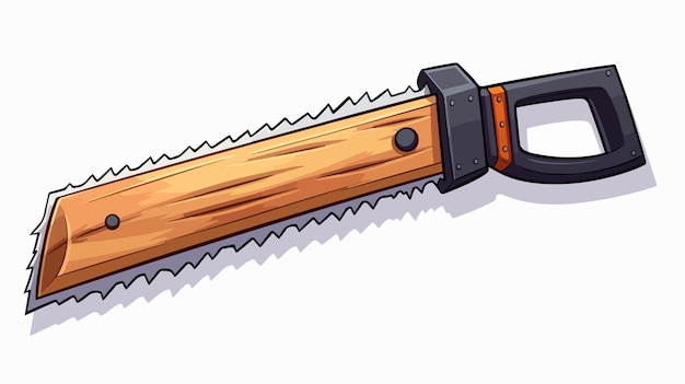 Vector carpentry handsaw isolated cartoon vector illustration