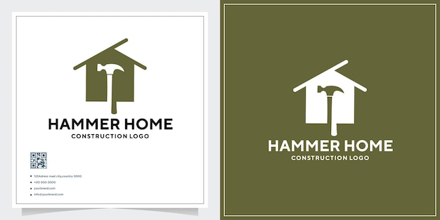 Carpentry house logo design concept