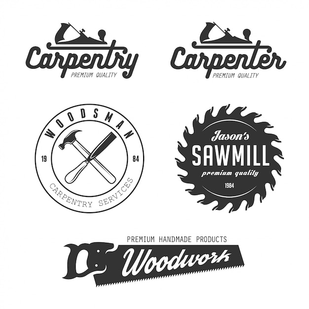 Carpentry logo set