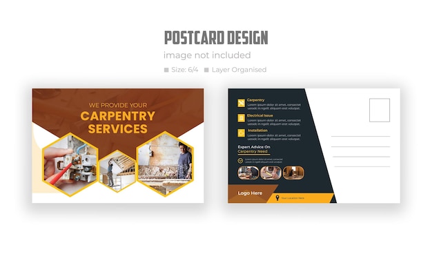 carpentry postcard design template