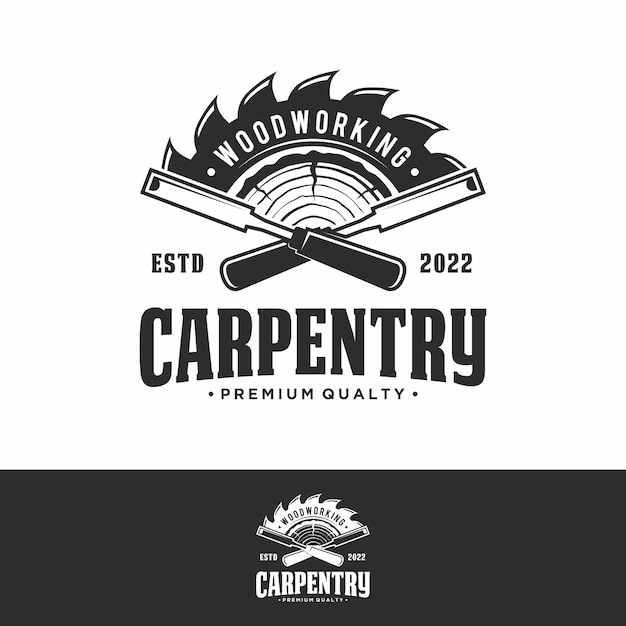 carpentry retro vintage logo design