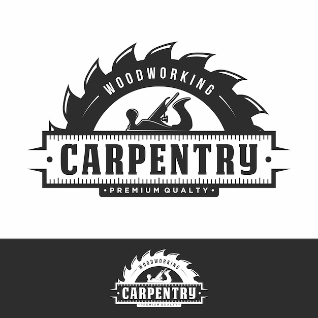 carpentry retro vintage logo design