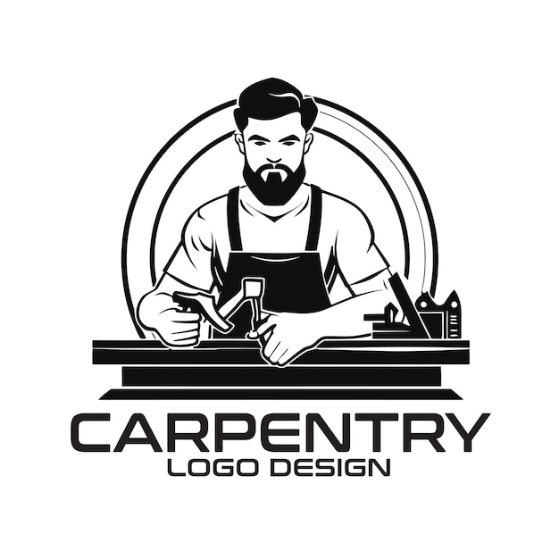 Carpentry vector logo design