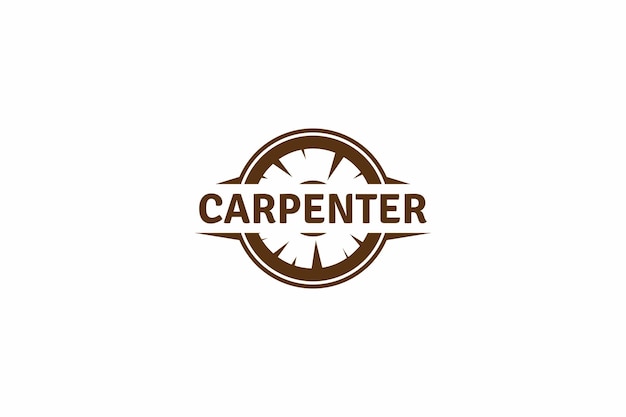 Carpentry woodwork vintage logo design