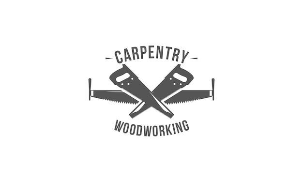 Carpentry workshop and woodwork logo vector