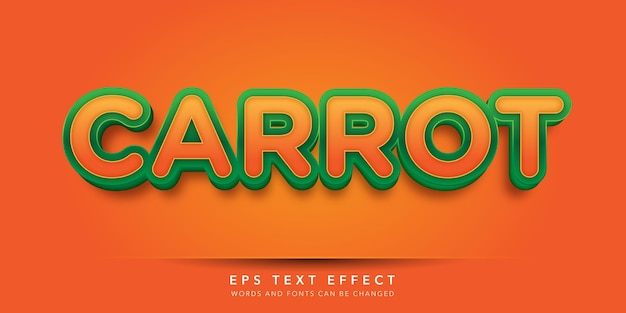 carrot 3d editable text effect