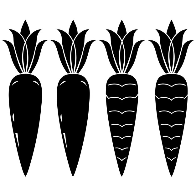 Carrot black silhouette on a white background vector art