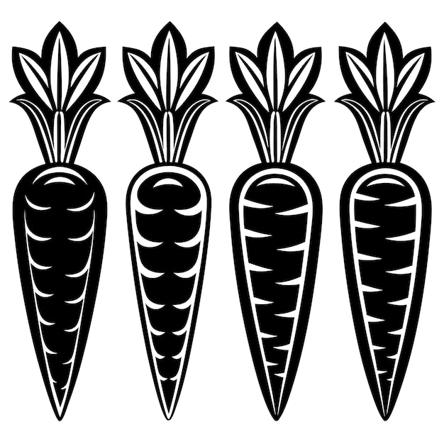 Carrot black silhouette on a white background vector art