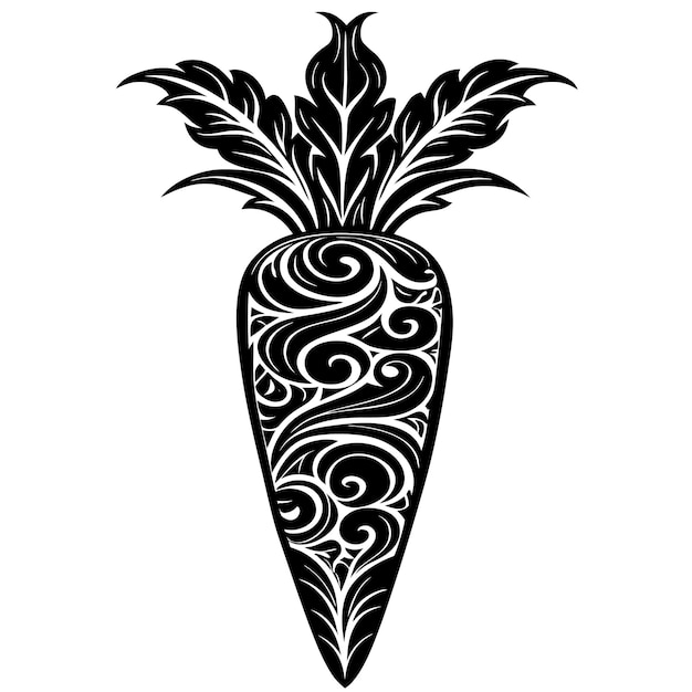 Carrot black silhouette on a white background vector art