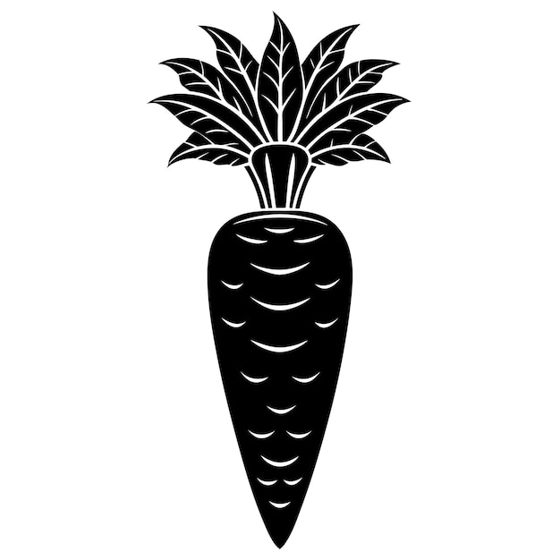 Carrot black silhouette on a white background vector art