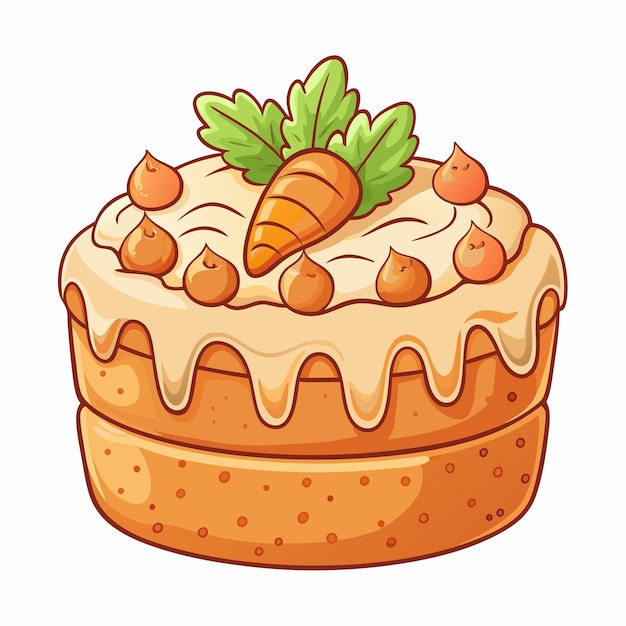 Vector carrot cake food illustration vector