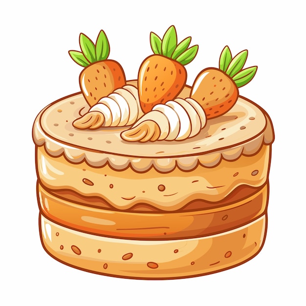 Carrot Cake Food Vector Illustration Artwork