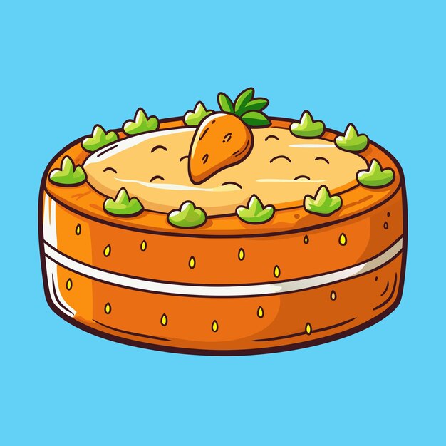 Vector carrot cake icon food vector illustration