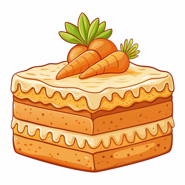 Vector carrot cake vector illustration graphic food