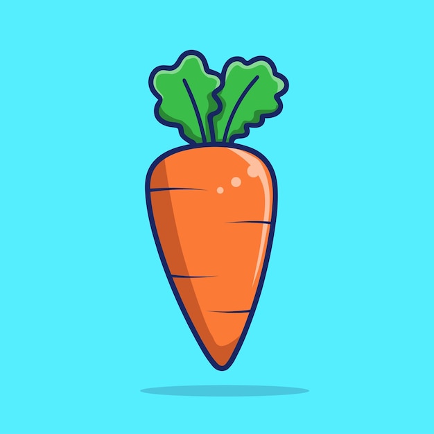 carrot cartoon vector outline illustration food nature concept