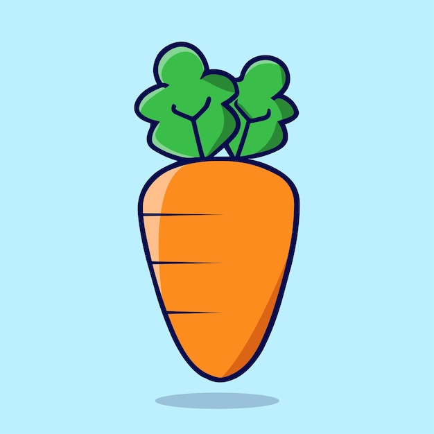 carrot cartoon vector outline illustration food nature concept