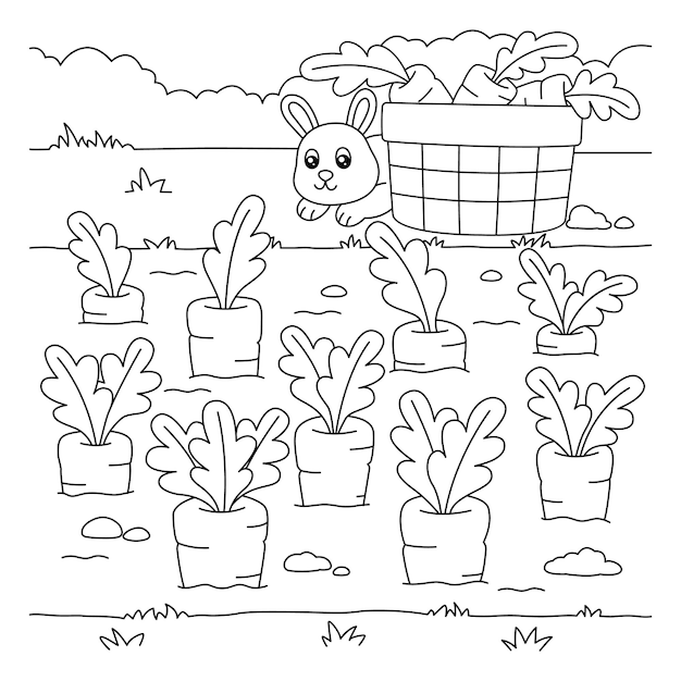 Carrot Coloring Page for Kids