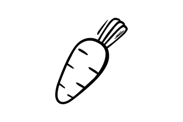 Carrot drawn with a black outline Vector graphics