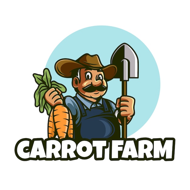 carrot farm logo mascot cartoon illustrations