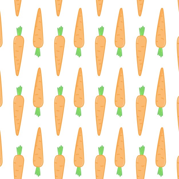 Vector carrot flat icons seamless pattern