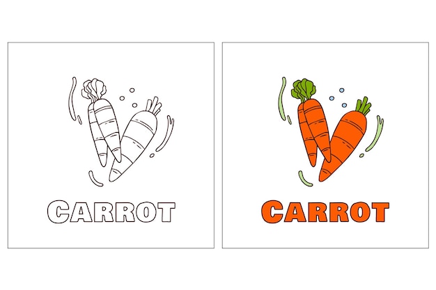 Carrot Hand Drawn Coloring Page