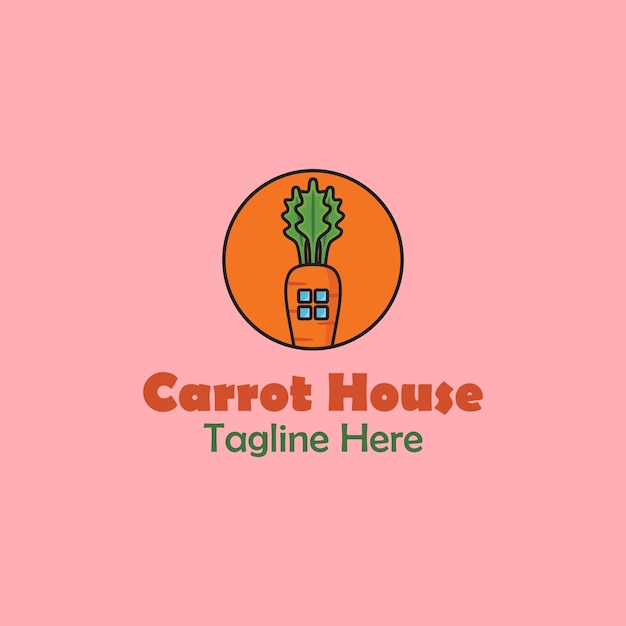 Carrot House Logo Design Vector