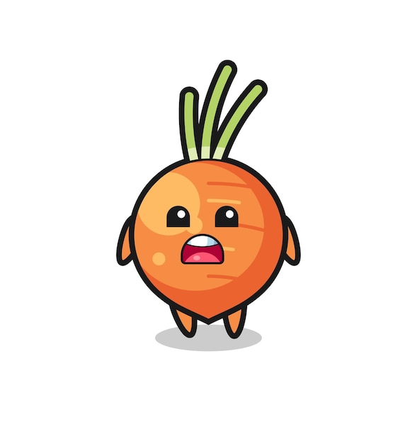 Carrot illustration with apologizing expression saying I am sorry