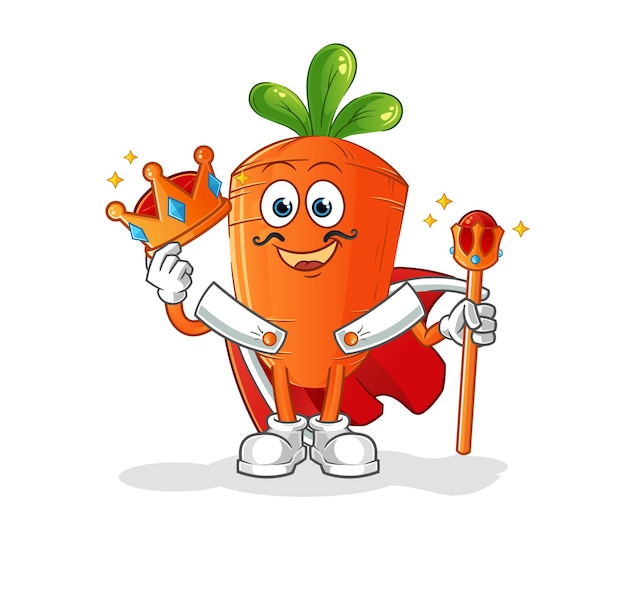 carrot king vector. cartoon character