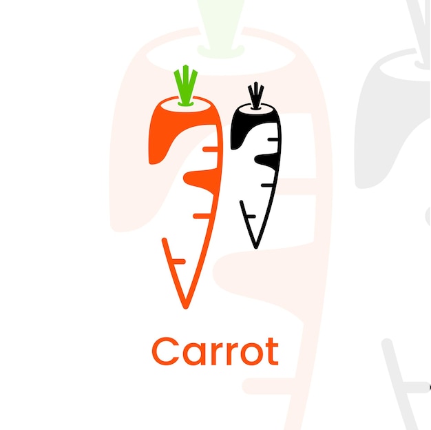 Carrot logo concept. minimalist logo. good for carrot icons, signs, symbols. vegetable icon