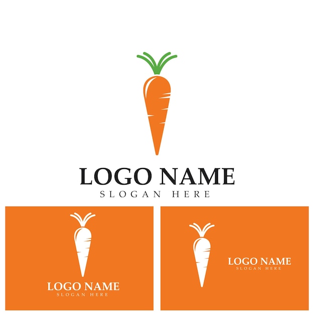 Carrot logo vector icon illustration design template