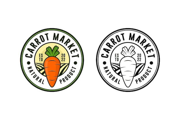 Carrot market natural product design logo