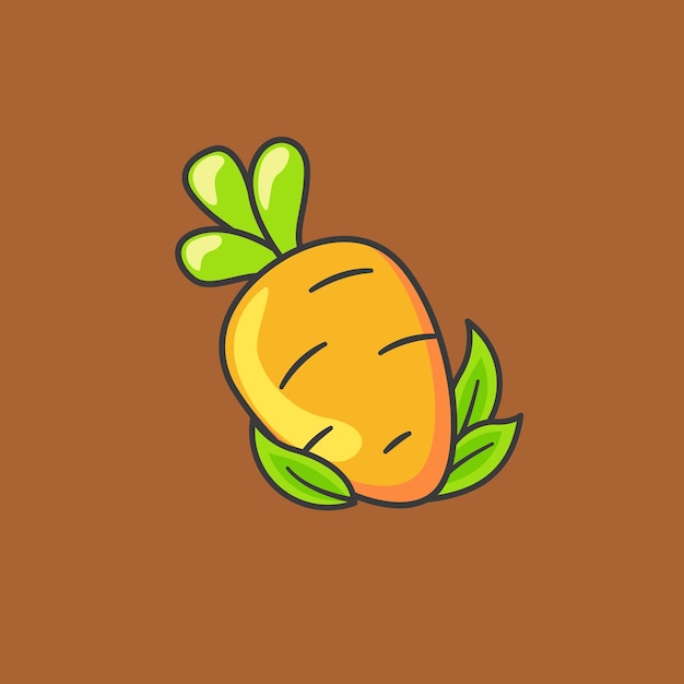 Carrot orange vegetable cartoon icon