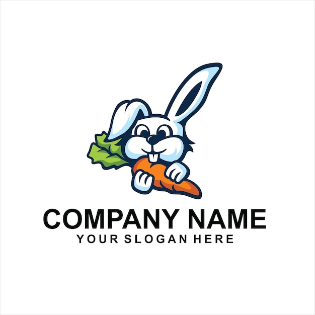 carrot rabbit logo vector