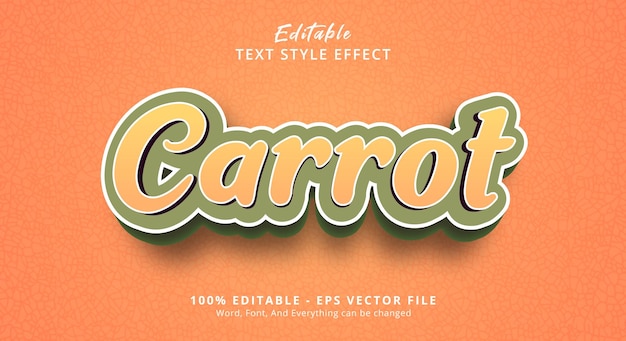 Carrot Text Style Effect Editable Text Effect