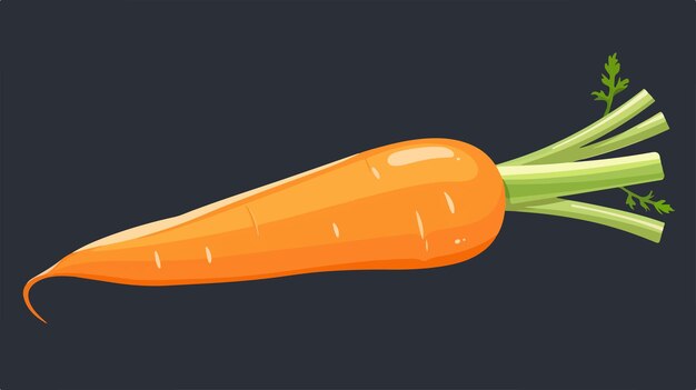 a carrot with a green stem and the word carrot on it