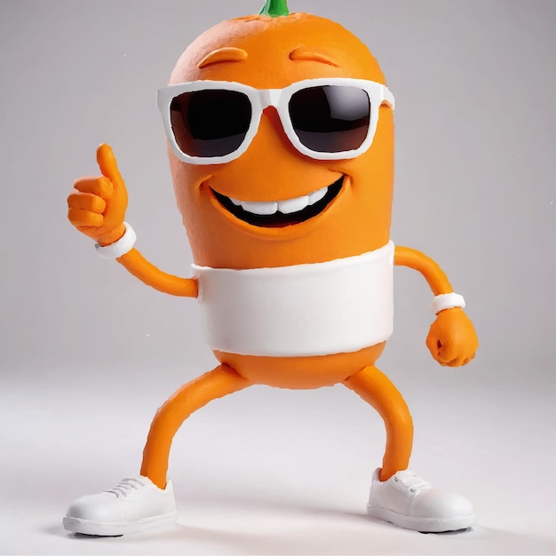 Vector carrot with sunglasses and a pair of sunglasses on it