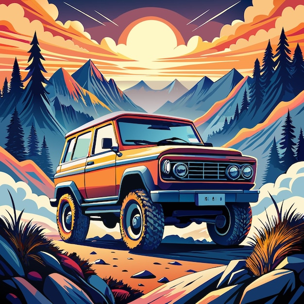 Vector cars ford bronco vector car illustration coloring