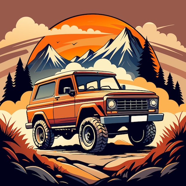 Vector cars ford bronco vector car illustration coloring