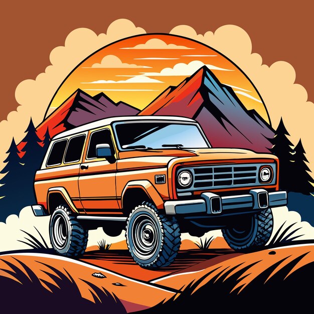 Vector cars ford bronco vector car illustration coloring