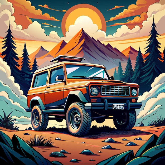 Vector cars ford bronco vector car illustration coloring