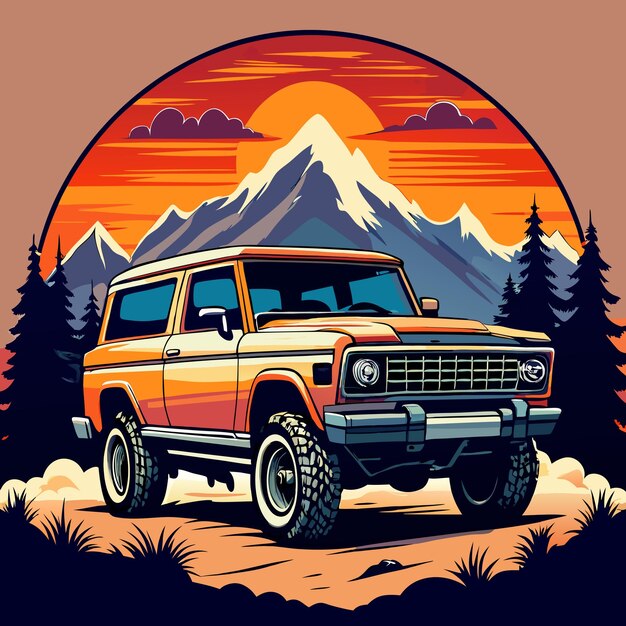 Cars Ford Bronco Vector Car Illustration