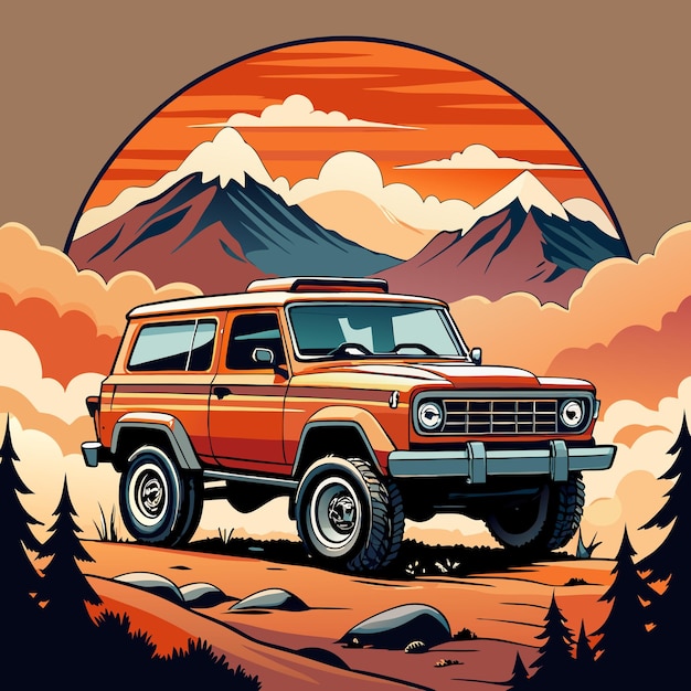 Vector cars ford bronco vector car illustration