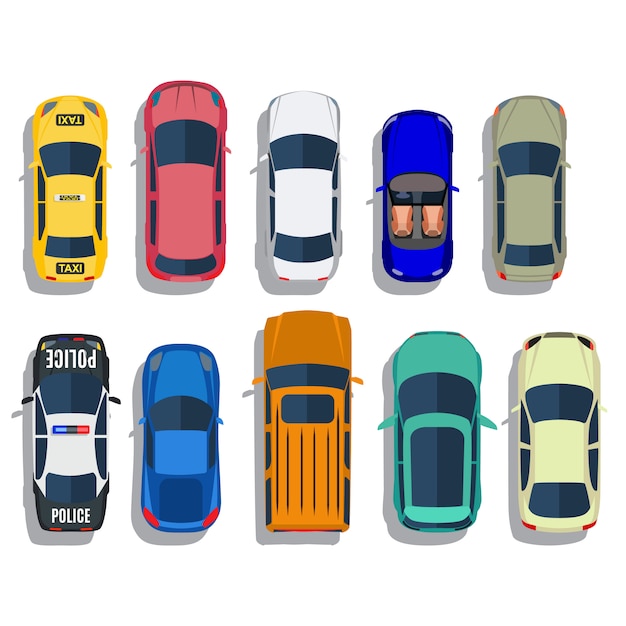 Cars top view set