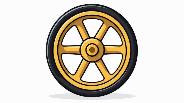 Cart Wheel Thin Vector Cartoon Illustration