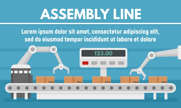 Carton parcel assembly template in flat style