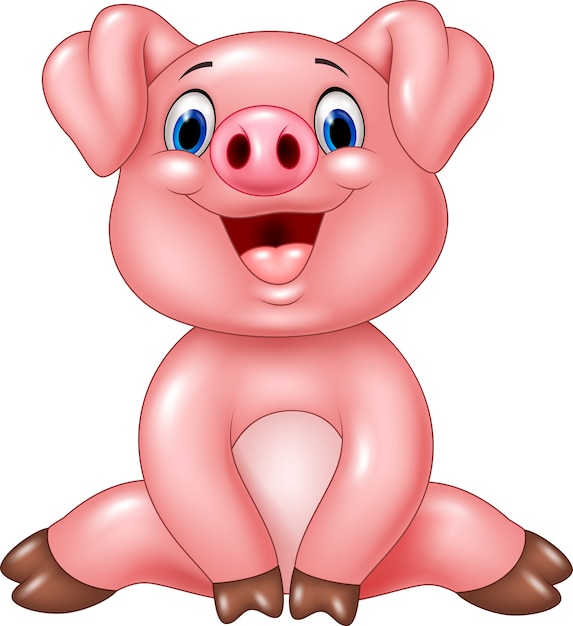 Cartoon adorable baby pig