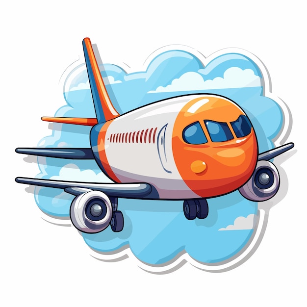 Vector cartoon airplane