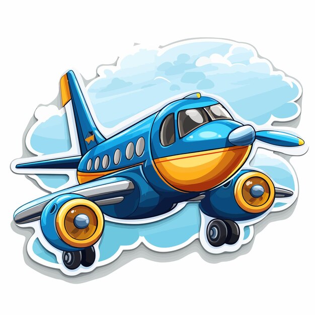 Vector cartoon airplane