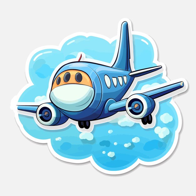 Vector cartoon airplane