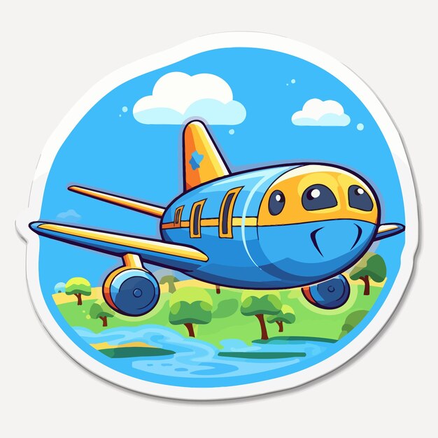 Vector cartoon airplane